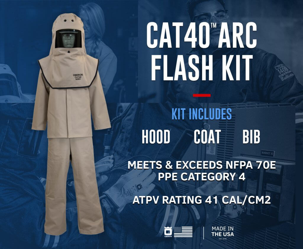 40 Cal CAT™ Arc Flash Hood, Coat, and Bib Suit Set