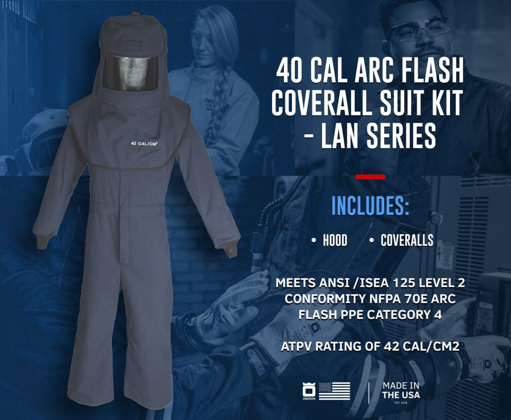 40 Cal LAN™ Arc Flash Hood, Coat, and Bib Suit Set